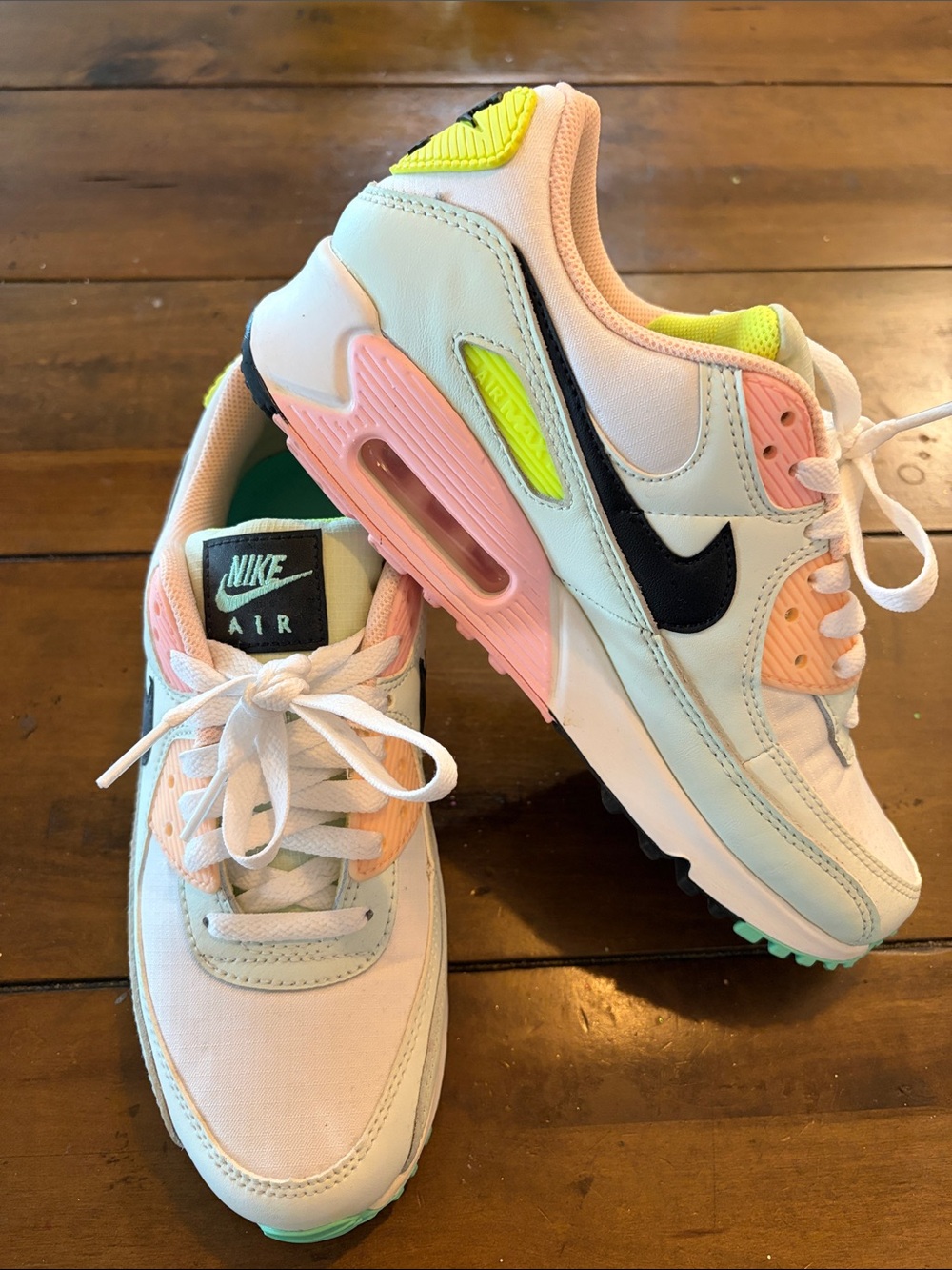Nike woman’s Air Max Sneakers - White with Pink & Black Accents